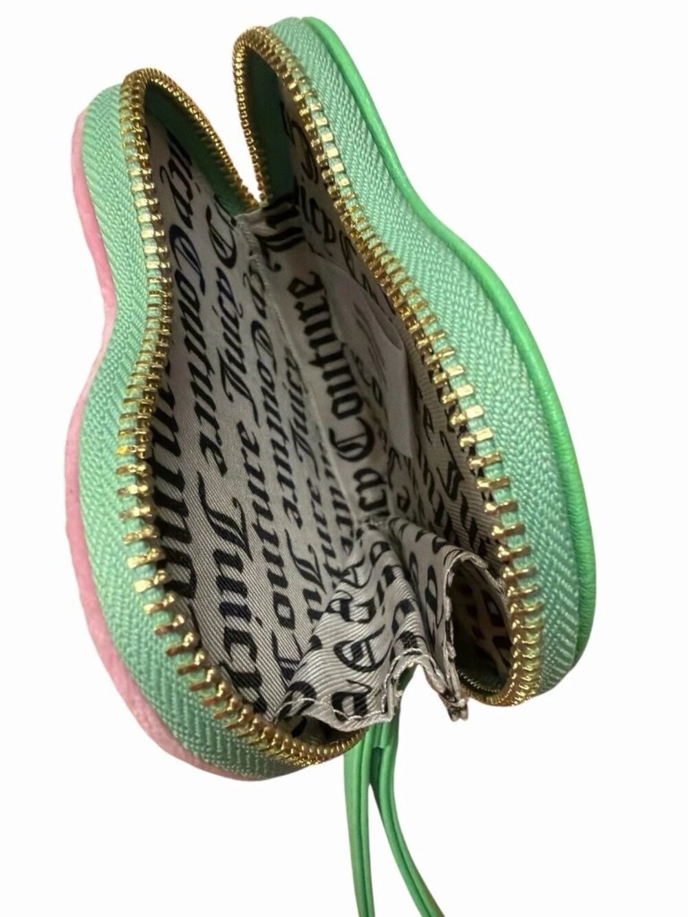 Juicy Couture Juicy In Bloom Heart Coin Purse Cherry Blossom Pink Green - NWT - Picture 2 of 4